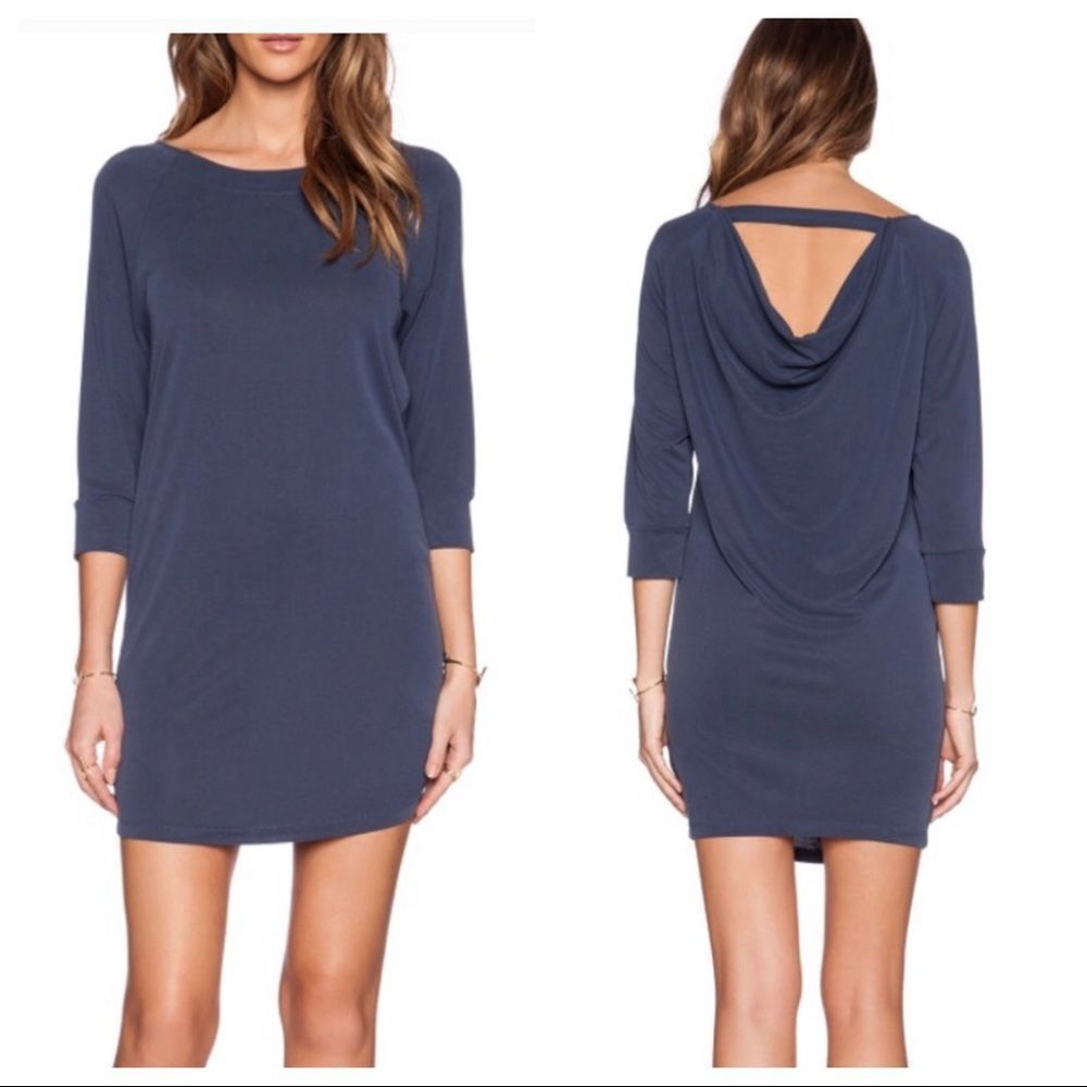 Splendid Gray Drape Back Dress Size Medium